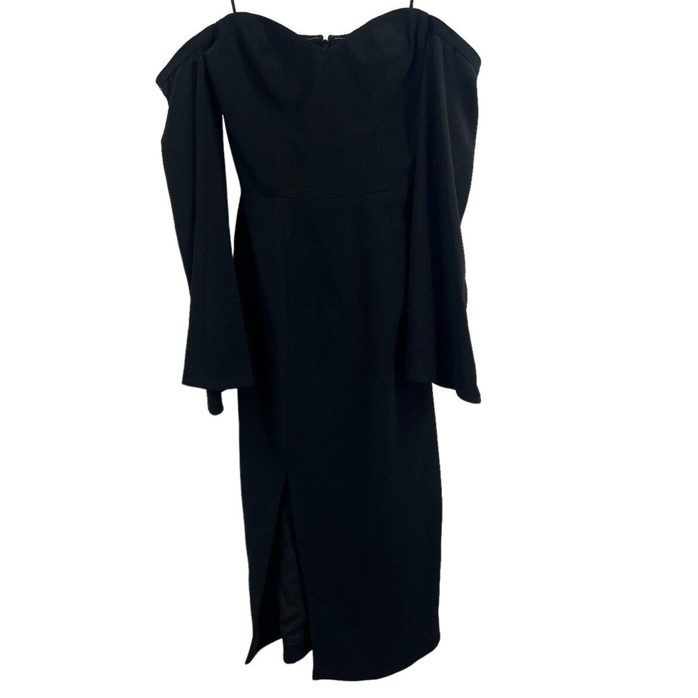 Dress The Population Off Shoulder Cocktail‎ Dress Size XS Black Crepe New